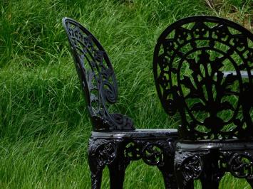 Garden set, bistro set ''Paris'', black, cast aluminum, art nouveau style