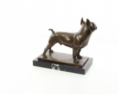 Bronzeskulptur einer französischen Bulldogge