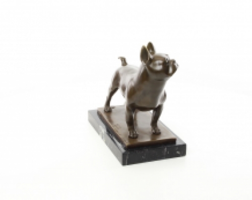 Bronzeskulptur einer französischen Bulldogge