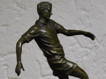 Bronze sculpture Soccer player - on Marble base