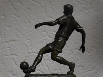 Bronze sculpture Soccer player - on Marble base