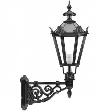 Classic outdoor lamp, aluminum - black, castle arm + small shade