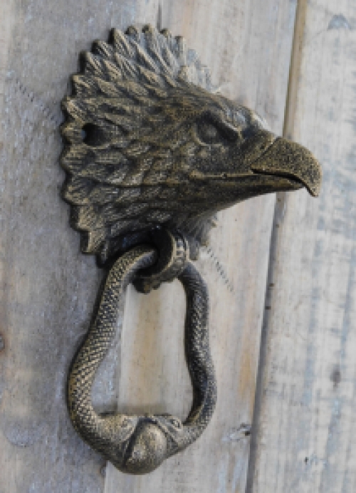 Door knocker eagle, dark iron brass tint