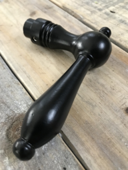 Historic and nostalgic door fittings, powder coated stainless black