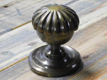 Door Knob Round with Rosette - Fixed and Turnable - Brass