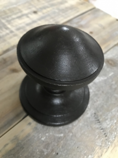 Fixed doorknob with rosette - wrought iron - dark brown 
