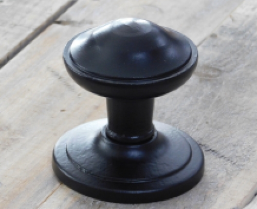 Fixed doorknob with rosette - black - antique iron