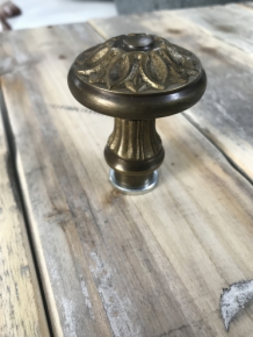 Door knob - patinated brass - fixed knob, not turnable