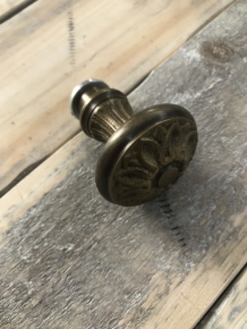 Door knob - patinated brass - fixed knob, not turnable