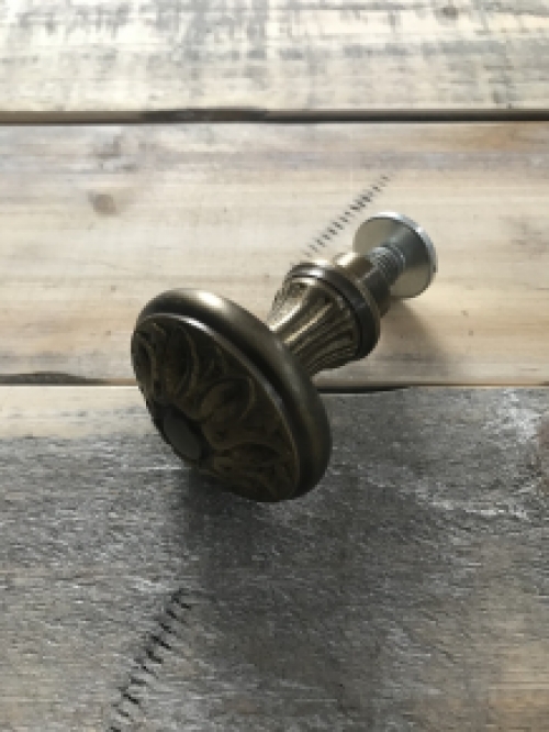 Door knob - patinated brass - fixed knob, not turnable