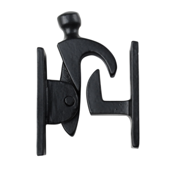 Door holdback - Black - Cast iron - Incl. screws