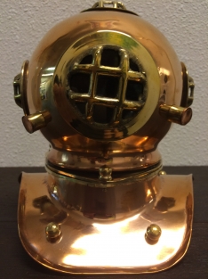 Nautical copper-brass diving helmet, beautiful!!