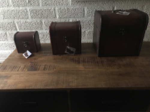 Decoratie Koffers - Set van 3 - Hout