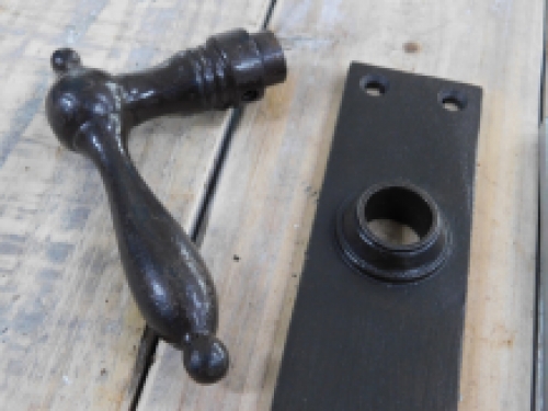 Set of door hardware - for internal doors - antique iron - dark brown