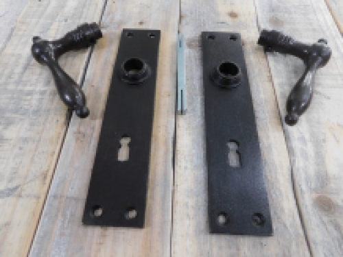 Set of door hardware - for internal doors - antique iron - dark brown