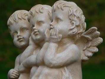 Statue of 3 Angels - Old-White - Polystone