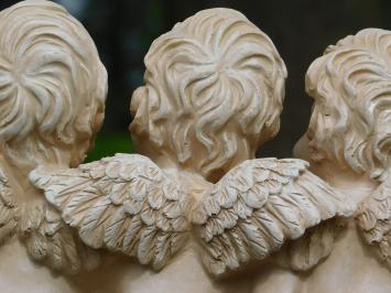 Statue of 3 Angels - Old-White - Polystone