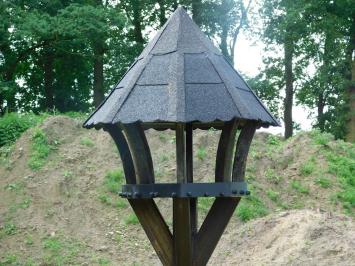 Handgefertigtes Vogelfutterhaus - Robust - 210 cm - Holz