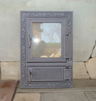 1 oven door for the stove or oven, ash shutter, cast iron + glass.