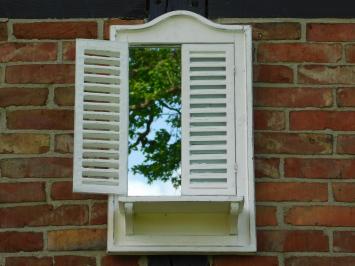 Spiegel mit Fenster - Holzrahmen und Türen - Old French White