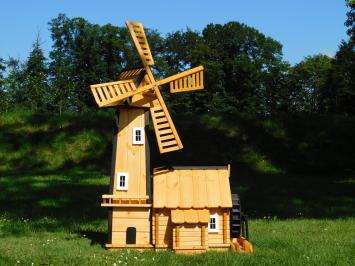 Windmühle mit Wassermühle - 160 cm - Imprägniertes Holz