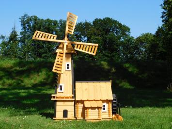 Windmühle mit Wassermühle - 160 cm - Imprägniertes Holz