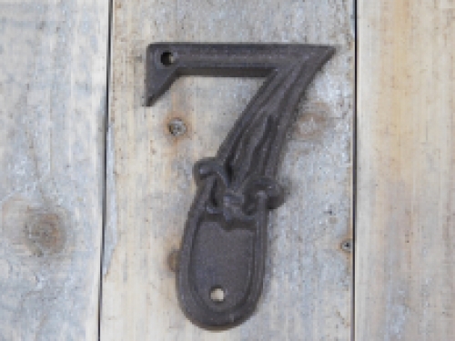 House number - digit 1 - cast iron brown 