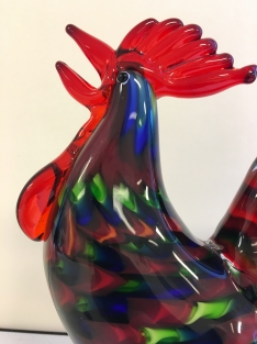 Glass blown rooster, fascinating beautiful craftsmanship!!