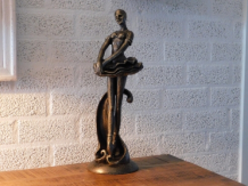 Statue einer Ballerina, Gusseisen, Bronze-Look, Heimdekoration