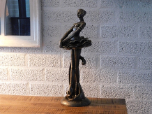 Statue of a ballerina, cast iron, bronze look, home decoration