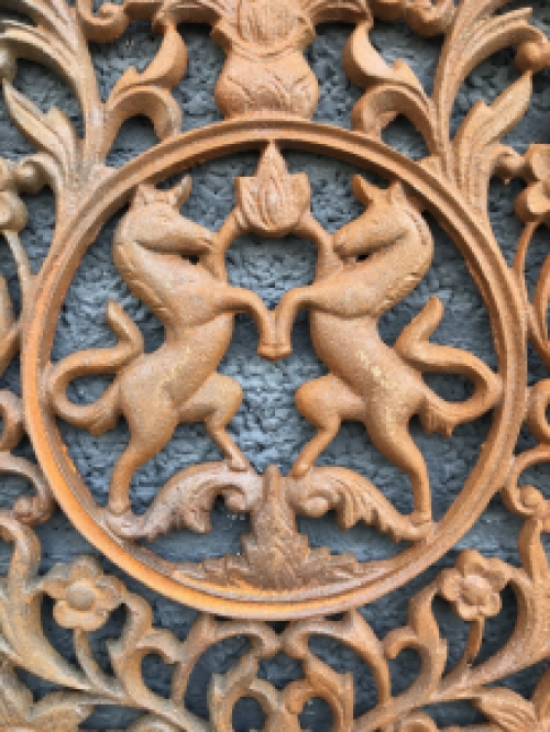 Door grille / window grille - balcony railing, but also beautiful as wall decoration, cast iron - rustic.