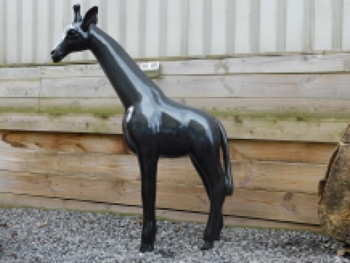 Dekorative Giraffe - schwarz - Polystone