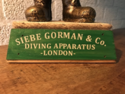 Diver as in the old days, antique diver with diving helmet, cast iron - Siebe Gorman