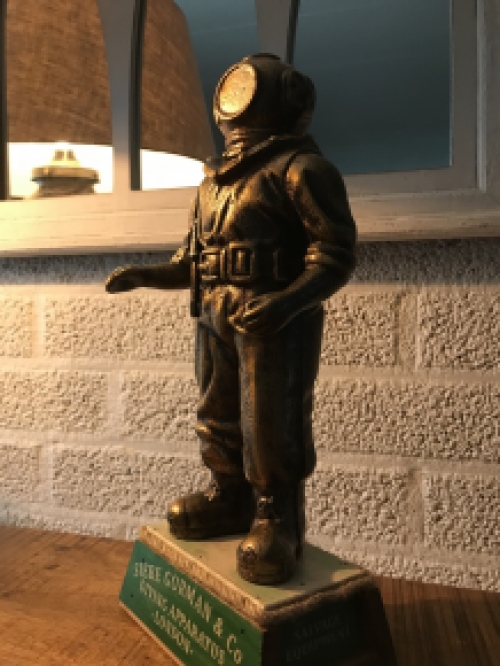 Diver as in the old days, antique diver with diving helmet, cast iron - Siebe Gorman