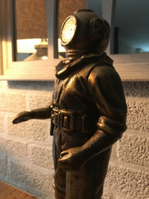 Diver as in the old days, antique diver with diving helmet, cast iron - Siebe Gorman