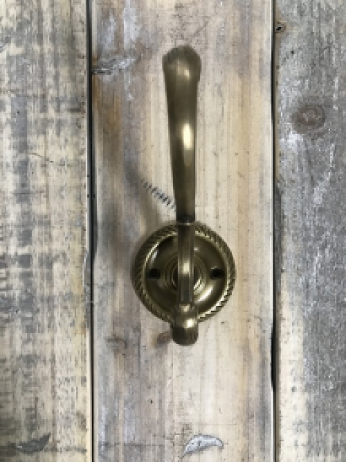 Wardrobe hook / coat rack, brass patinated