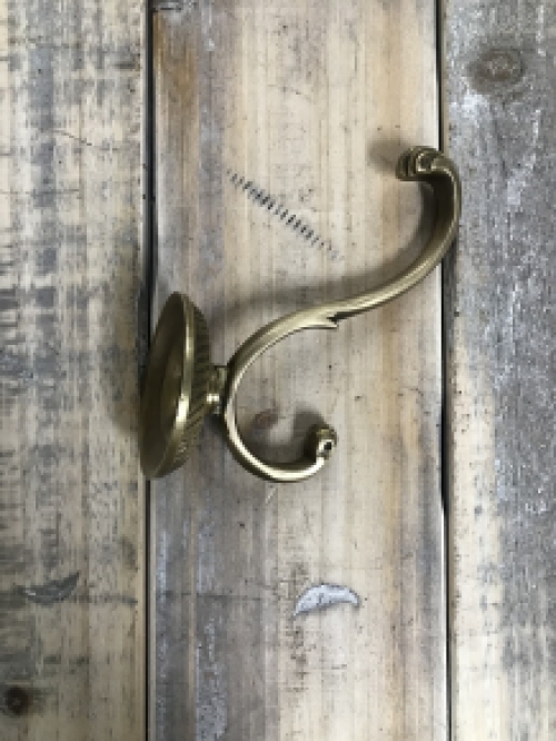 Wardrobe hook / coat rack, brass patinated