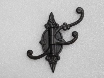 Hook Swivel - 3-Hook - Cast iron - Dark brown