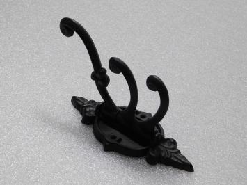 Hook Swivel - 3-Hook - Cast iron - Dark brown