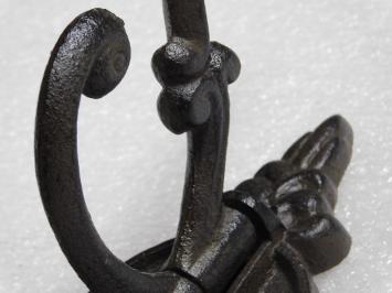 Hook Swivel - 3-Hook - Cast iron - Dark brown