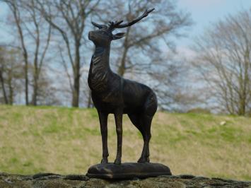 Deer - standing with antlers - bronze look - metal