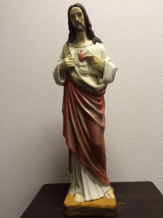 Herz-Jesu-Statue, Vollstein, original Kirchenstatue in Farbe