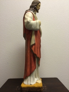 Jesus sacred heart statue, full of stone, original church statue in color.