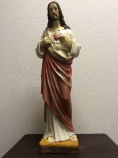 Herz-Jesu-Statue, Vollstein, original Kirchenstatue in Farbe