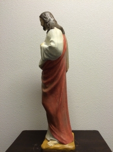 Jesus sacred heart statue, full of stone, original church statue in color.