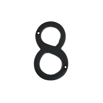 House number 8 - Black - Iron - 10 cm