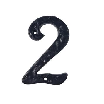 House number 2 - Black - Cast iron