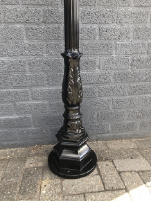 Outdoor lamp, lantern with ceramic fitting and glass, cast aluminium, 235 cm-black or green