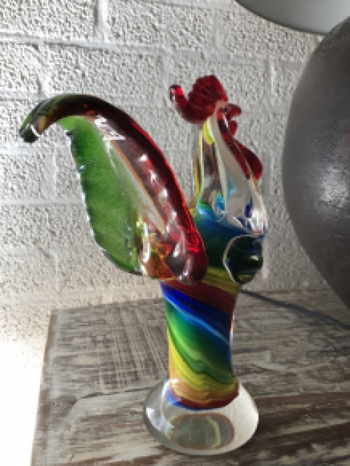 Glass blown rooster, fascinating beautiful craftsmanship and beautiful colors!!