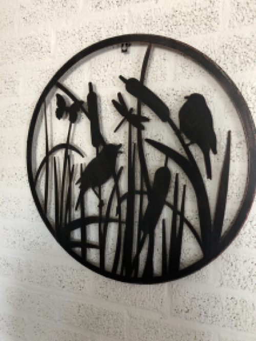 Wall ornament, wall decoration metal round, birds